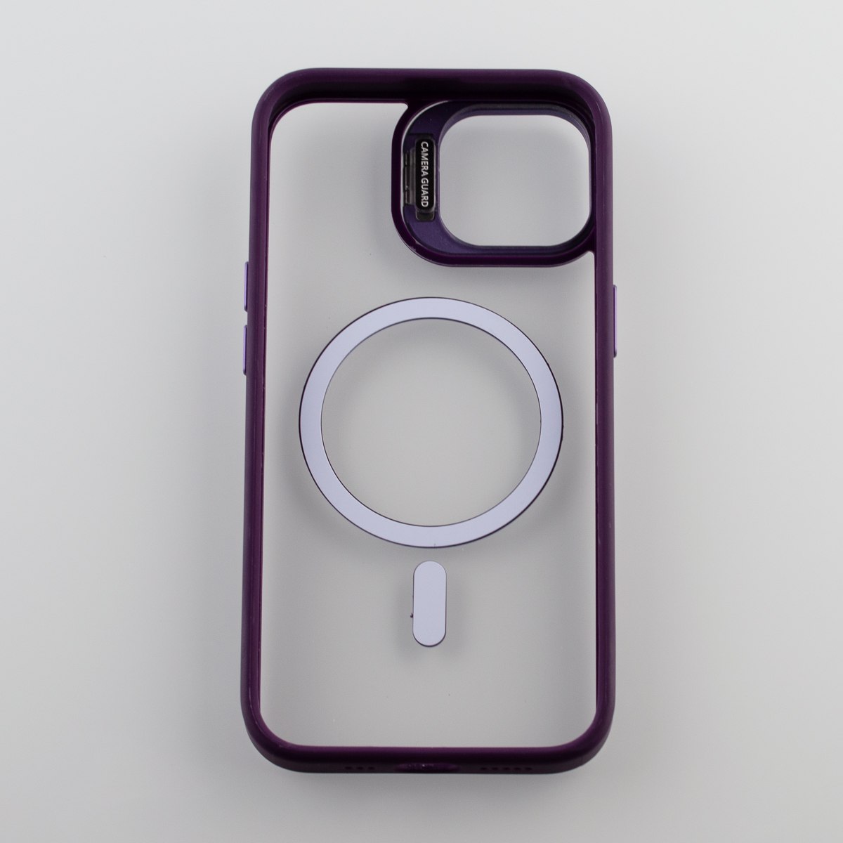 Силиконовый чехол MagSafe CAMERA GLASS PROTECTION для iPhone 14 темно-фиолетовый