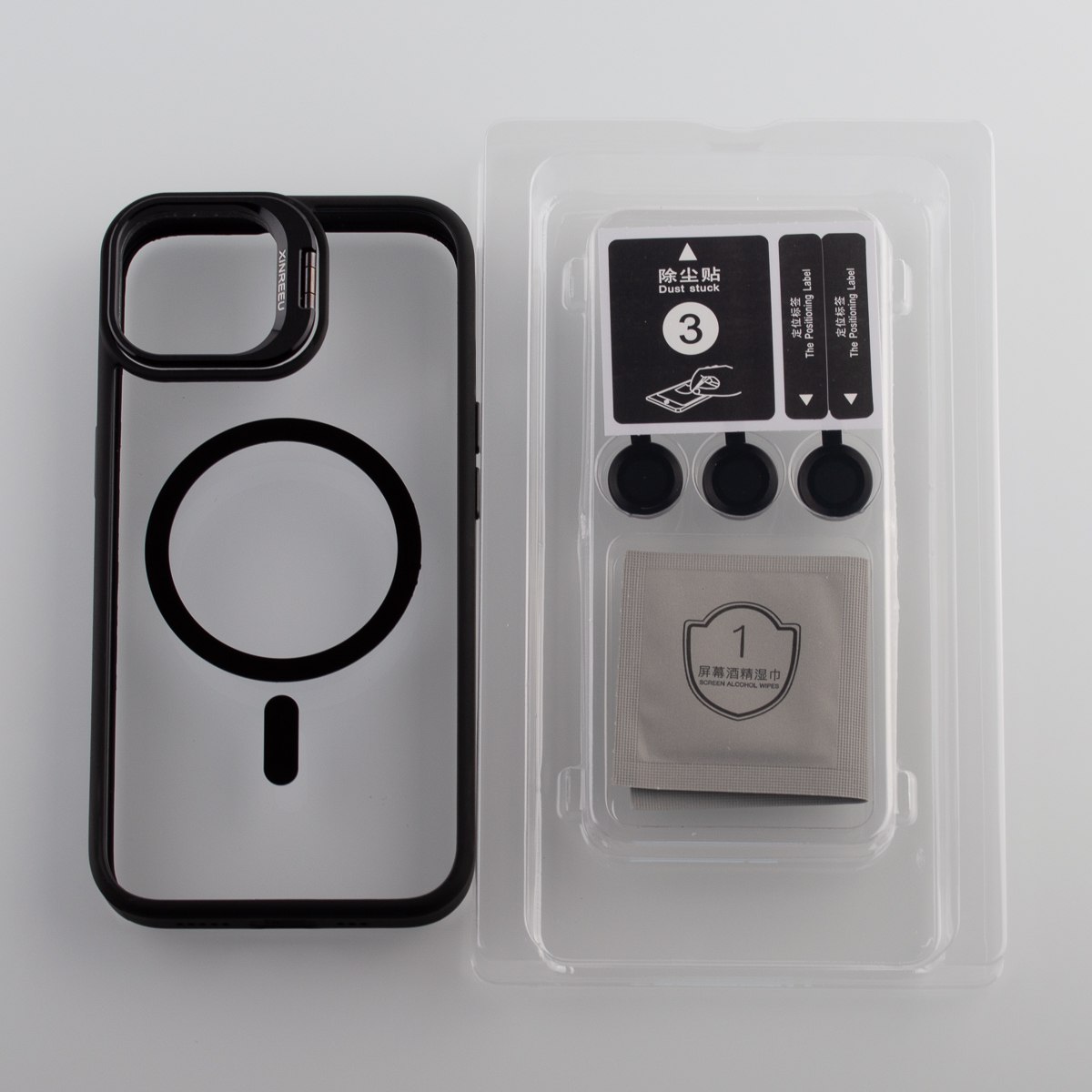 Силиконовый чехол MagSafe CAMERA GLASS PROTECTION для iPhone 14 черный