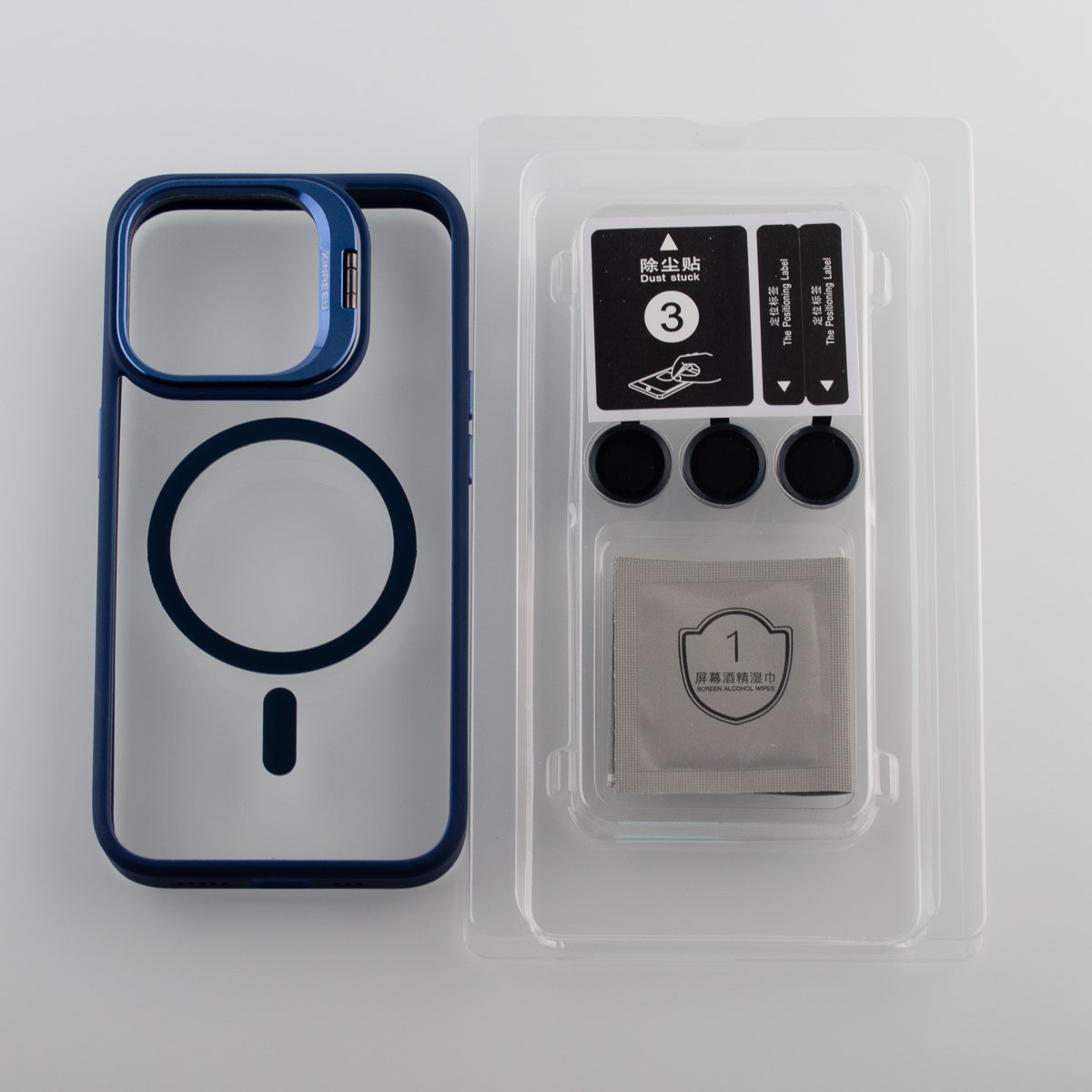 Силиконовый чехол MagSafe CAMERA GLASS PROTECTION для iPhone 12 Pro Max темно-синий