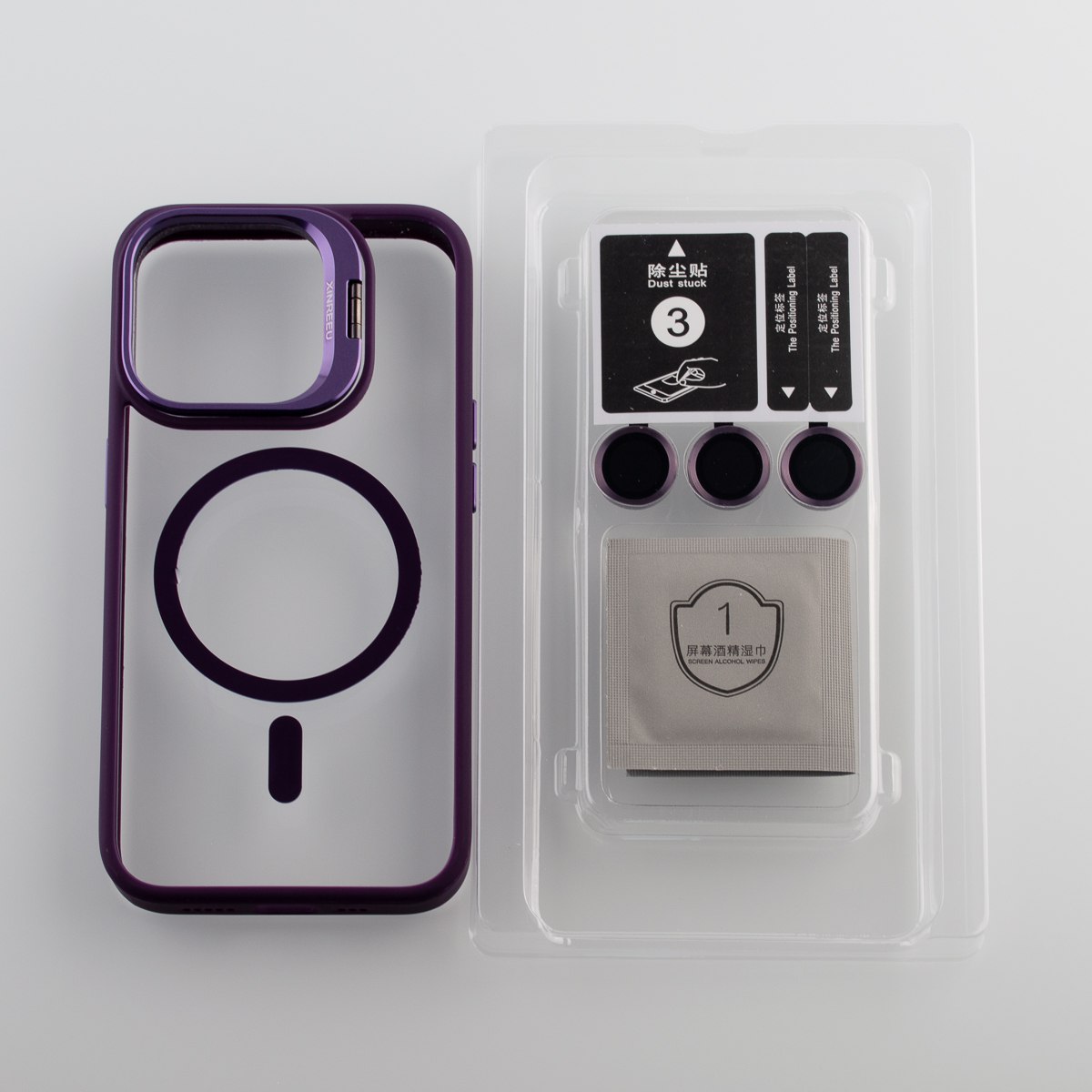 Силиконовый чехол MagSafe CAMERA GLASS PROTECTION для iPhone 12 Pro Max темно-фиолетовый