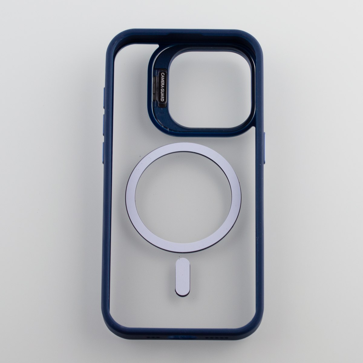 Силиконовый чехол MagSafe CAMERA GLASS PROTECTION для iPhone 15 Pro темно-синий