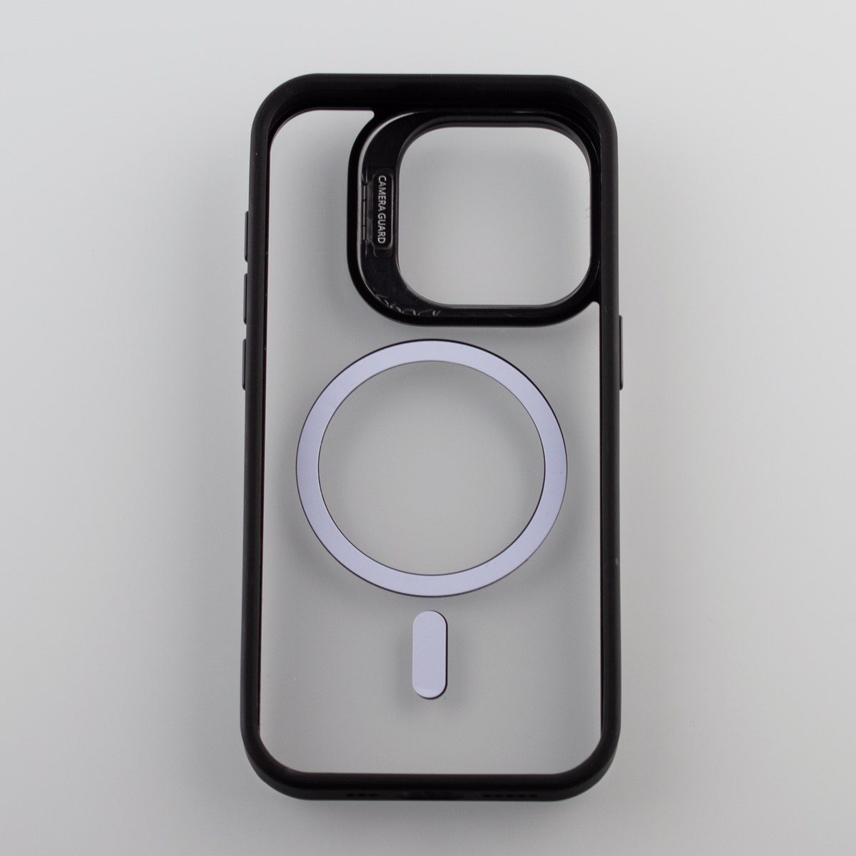 Силиконовый чехол MagSafe CAMERA GLASS PROTECTION для iPhone 15 Pro черный