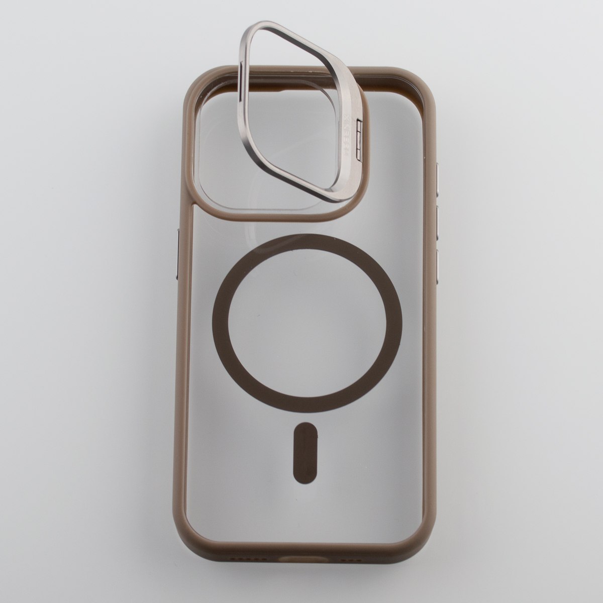 Силиконовый чехол MagSafe CAMERA GLASS PROTECTION для iPhone 15 Pro Max серый