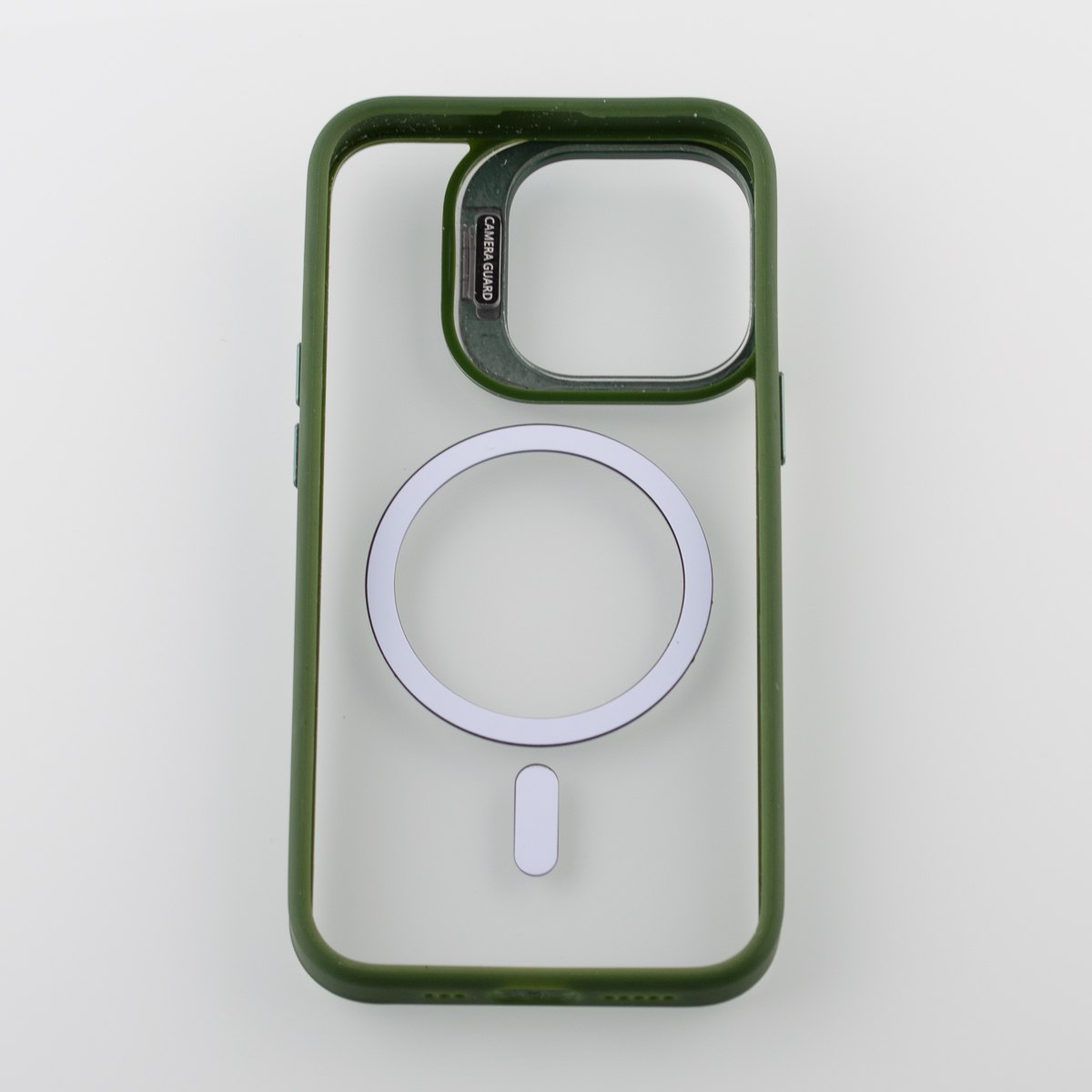 Силиконовый чехол MagSafe CAMERA GLASS PROTECTION для iPhone 12 Pro Max темно-зеленый