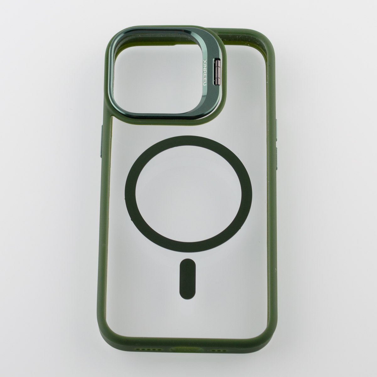 Силиконовый чехол MagSafe CAMERA GLASS PROTECTION для iPhone 13 Pro Max темно-зеленый