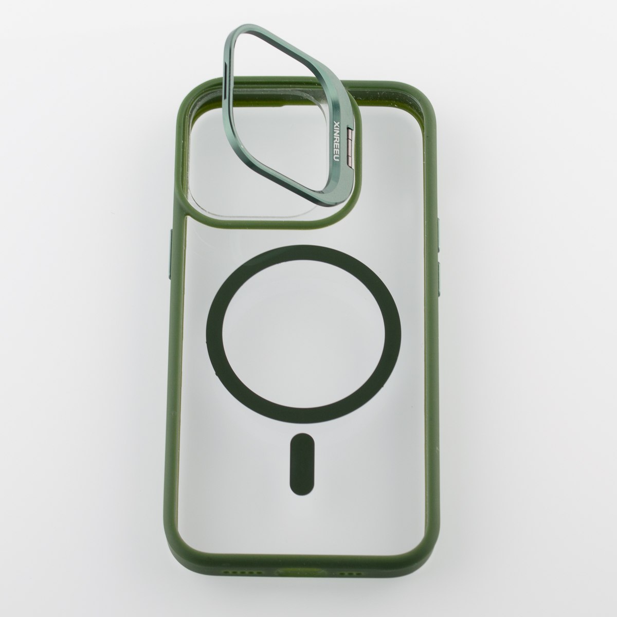 Силиконовый чехол MagSafe CAMERA GLASS PROTECTION для iPhone 13 Pro Max темно-зеленый