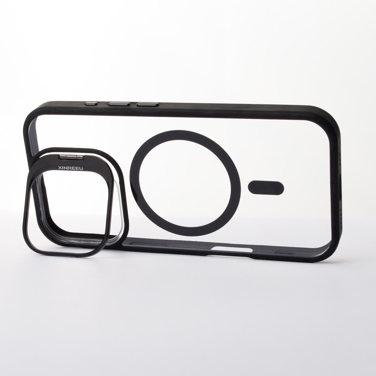 Силиконовый чехол MagSafe CAMERA GLASS PROTECTION для iPhone 16 черный