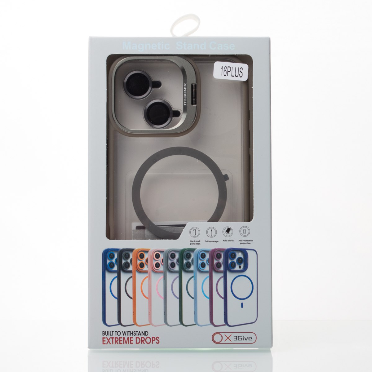 Силиконовый чехол MagSafe CAMERA GLASS PROTECTION для iPhone 16 Plus темно-синий