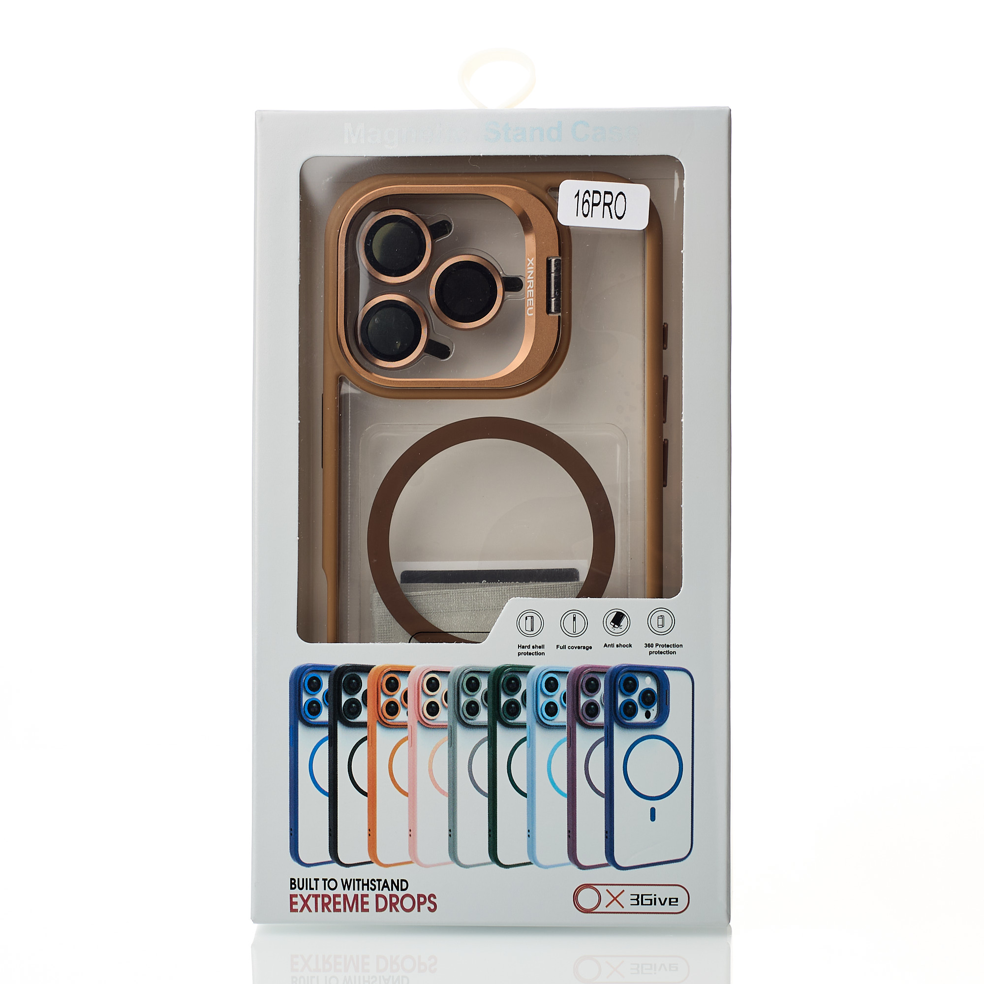 Силиконовый чехол MagSafe CAMERA GLASS PROTECTION для iPhone 16 Pro бронзовый