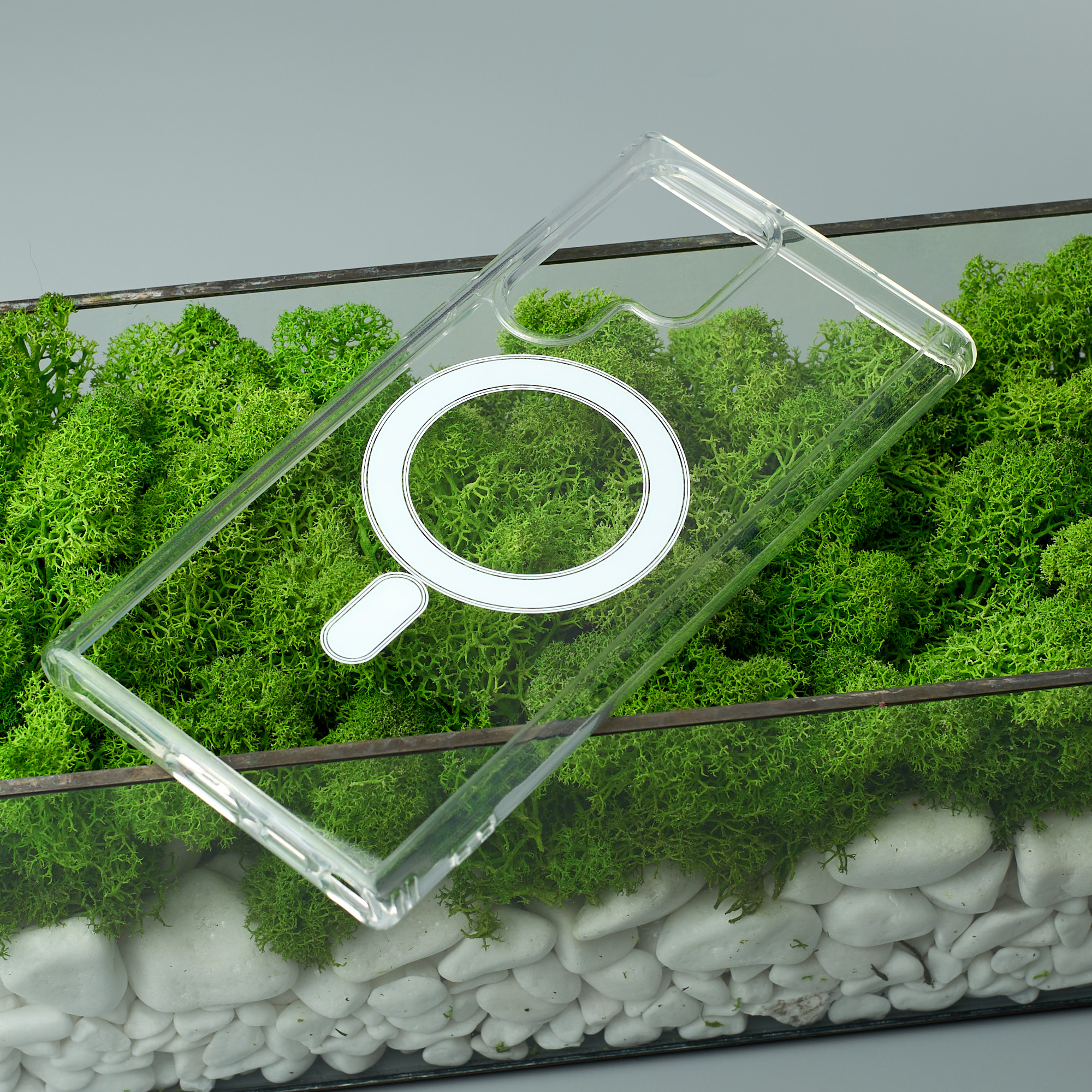 Силиконовый чехол MagSafe CLEAR для Samsung S22 Ultra Прозрачный