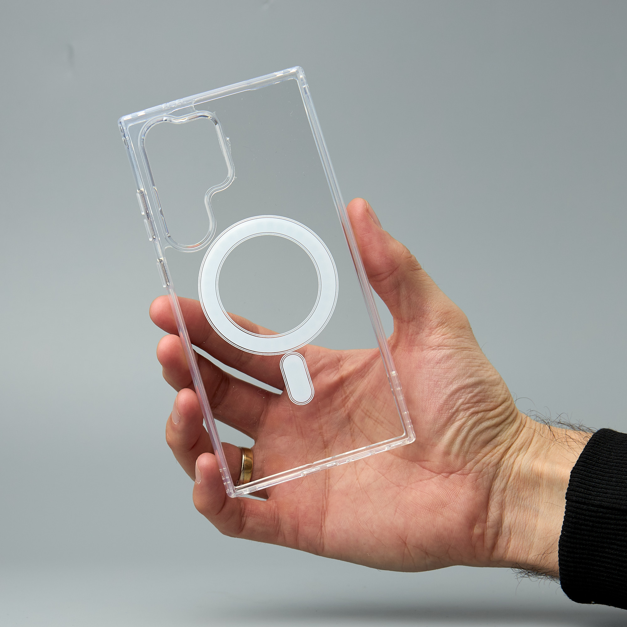 Силиконовый чехол MagSafe CLEAR для Samsung S23 Ultra Прозрачный