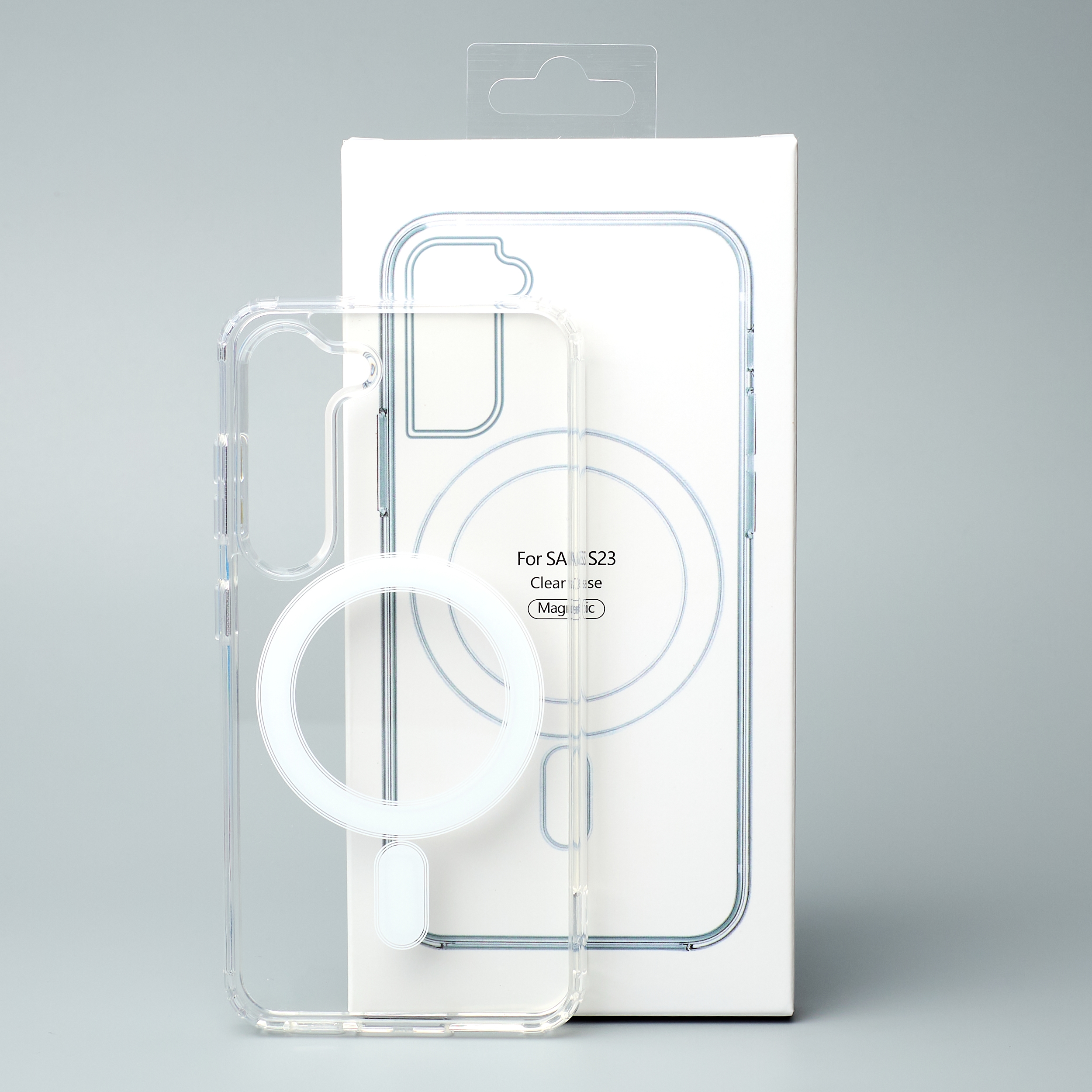 Силиконовый чехол MagSafe CLEAR для Samsung S23 Прозрачный