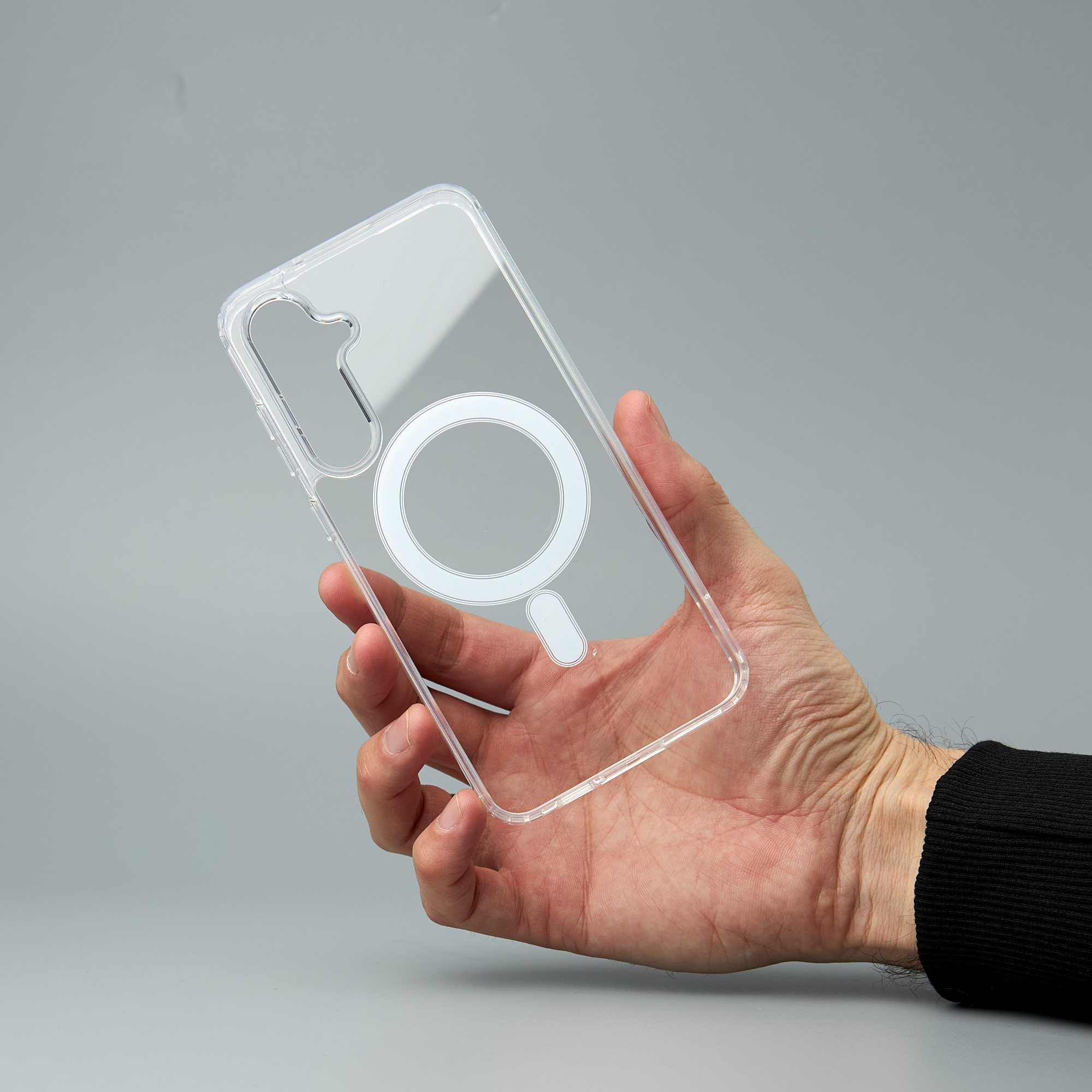 Силиконовый чехол MagSafe CLEAR для Samsung S24 Прозрачный