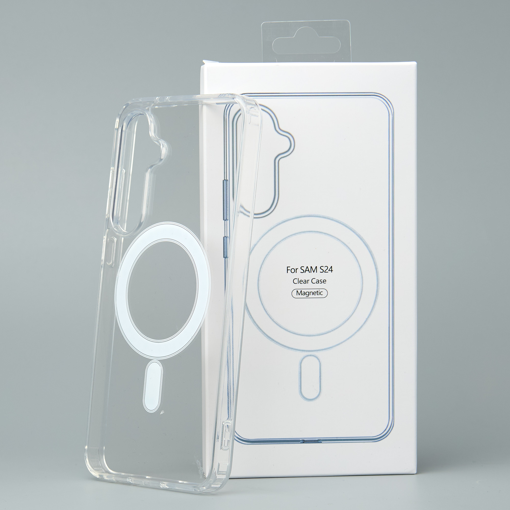 Силиконовый чехол MagSafe CLEAR для Samsung S24 Прозрачный