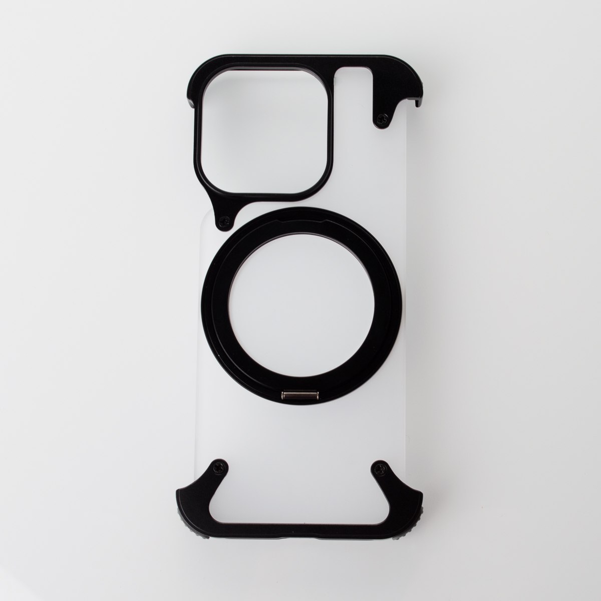 Металлический чехол FOUR CORNER AIRBAGS с поддержкой MagSafe для iPhone 15 Pro Max черный