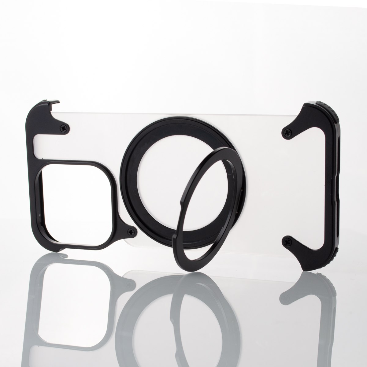 Металлический чехол FOUR CORNER AIRBAGS с поддержкой MagSafe для iPhone 15 Pro Max черный