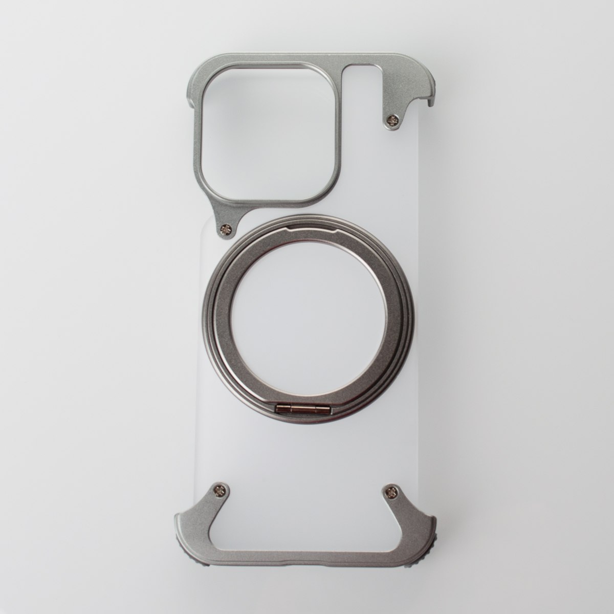 Металлический чехол FOUR CORNER AIRBAGS с поддержкой MagSafe для iPhone 15 Pro серый