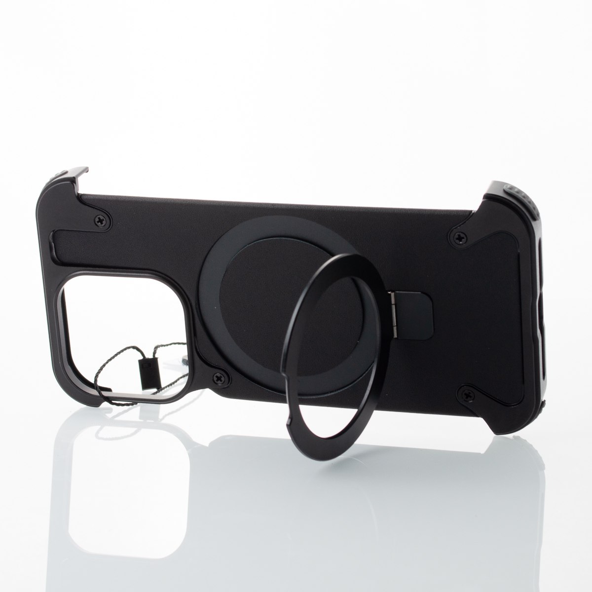 Металлический чехол LEATHER METAL FRAME с поддержкой MagSafe для iPhone 14 Pro Max черный