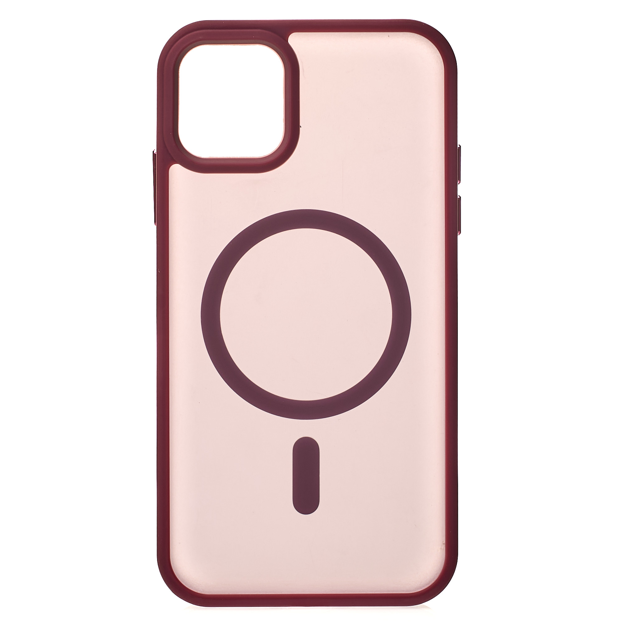 Силиконовый чехол MATTE с поддержкой MagSafe для iPhone 11 burgundy