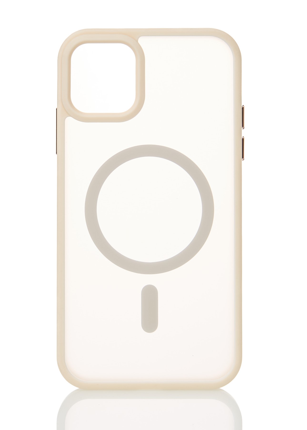 Силиконовый чехол MATTE с поддержкой MagSafe для iPhone 11 cream