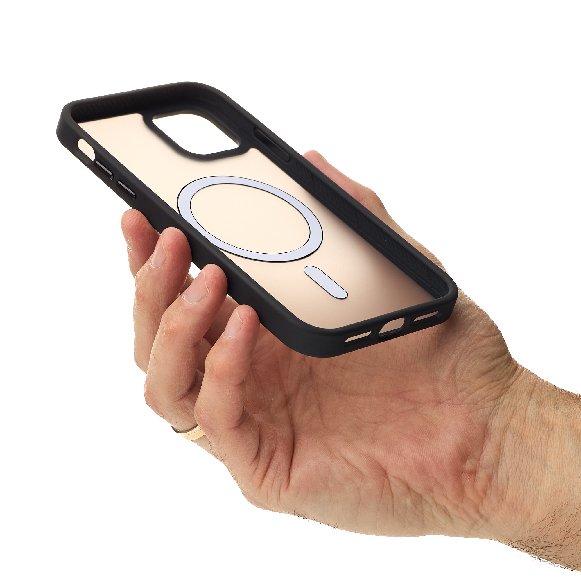 Силиконовый чехол MATTE с поддержкой MagSafe для iPhone 12 classic black