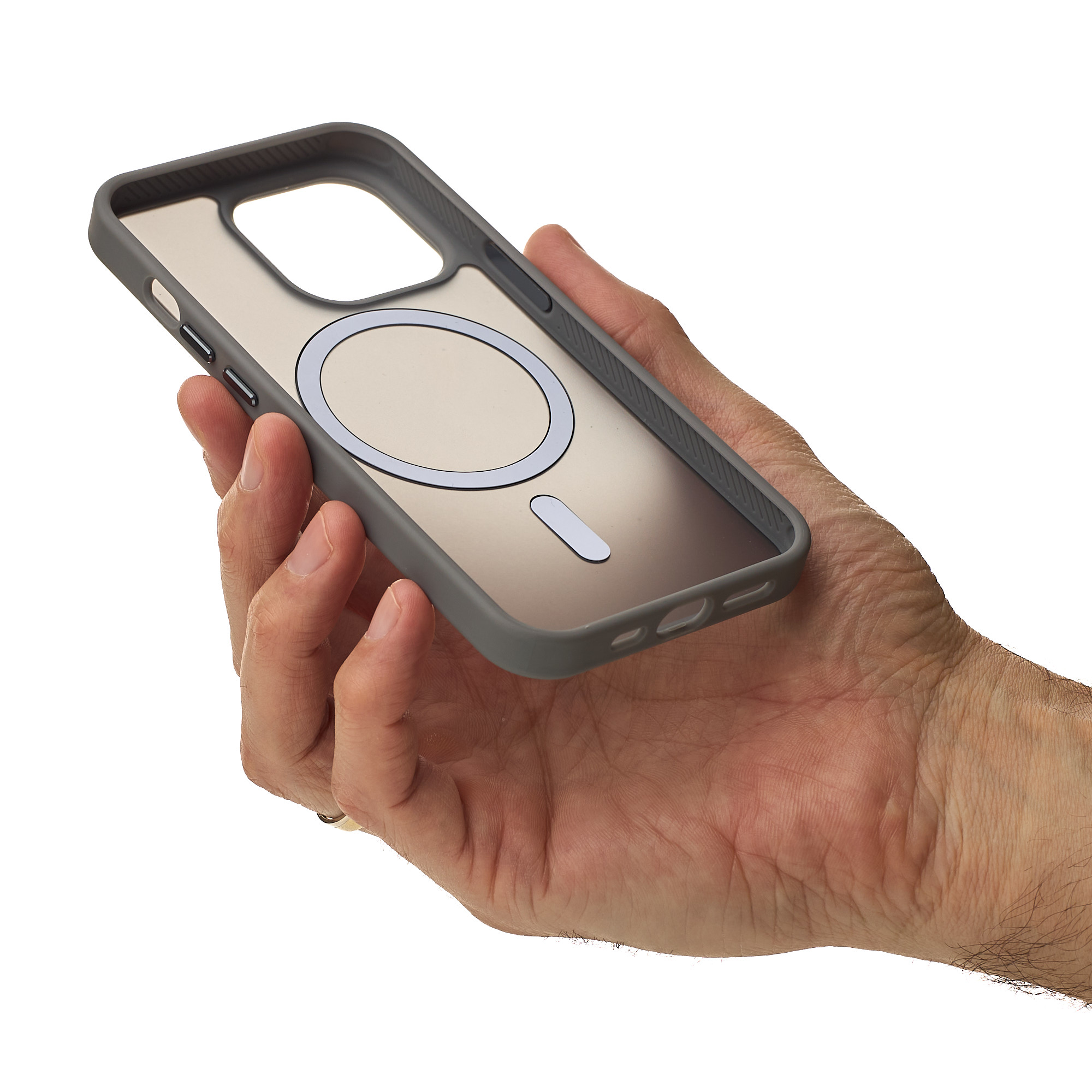 Силиконовый чехол MATTE с поддержкой MagSafe для iPhone 12 Pro titanium black