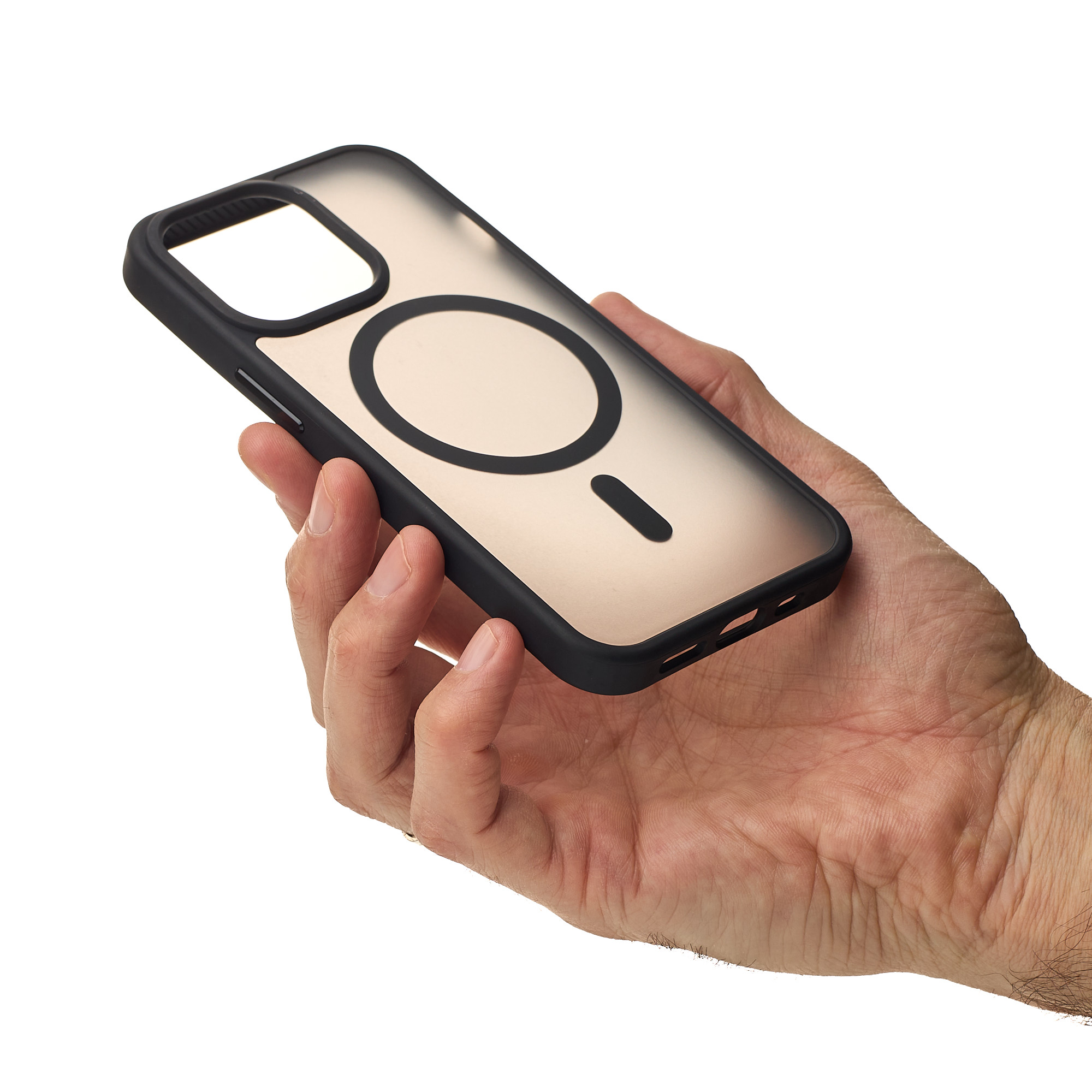 Силиконовый чехол MATTE с поддержкой MagSafe для iPhone 12 Pro Max classic black