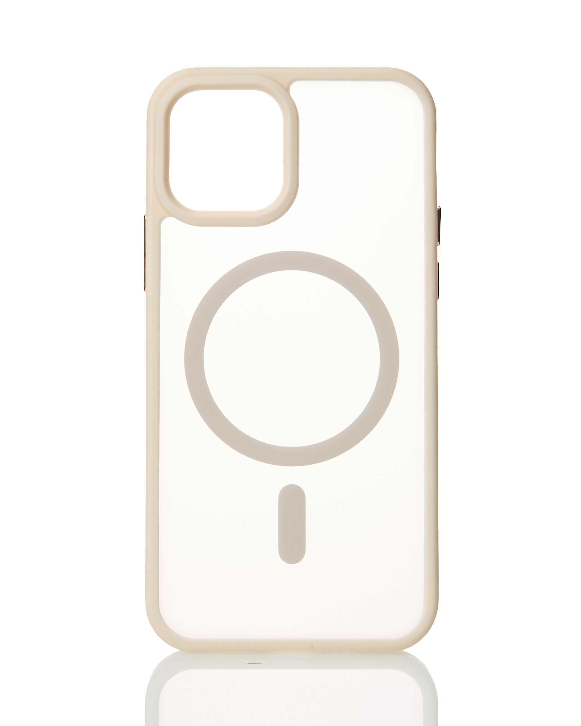 Силиконовый чехол MATTE с поддержкой MagSafe для iPhone 13 cream