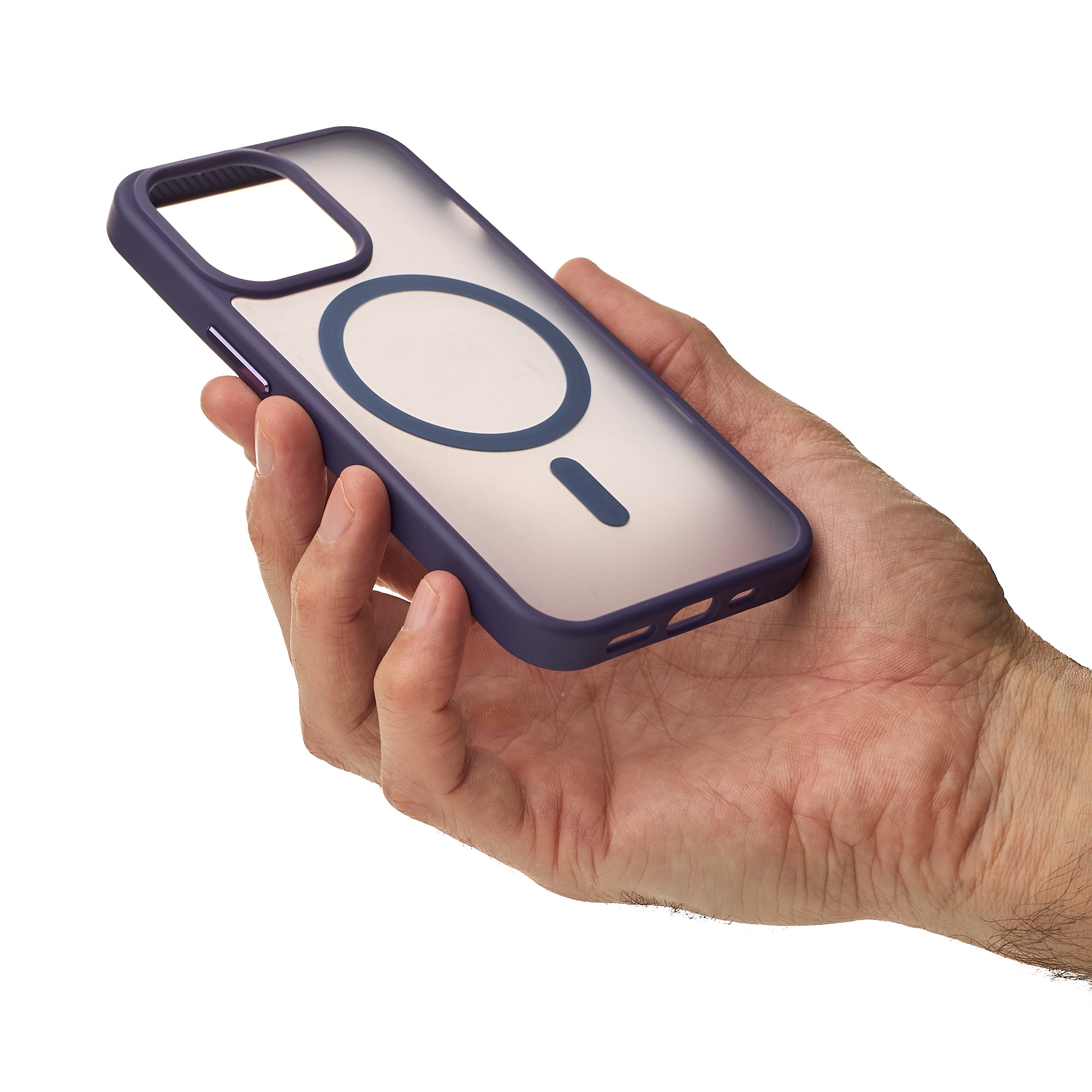 Силиконовый чехол MATTE с поддержкой MagSafe для iPhone 13 Pro Max dark purple