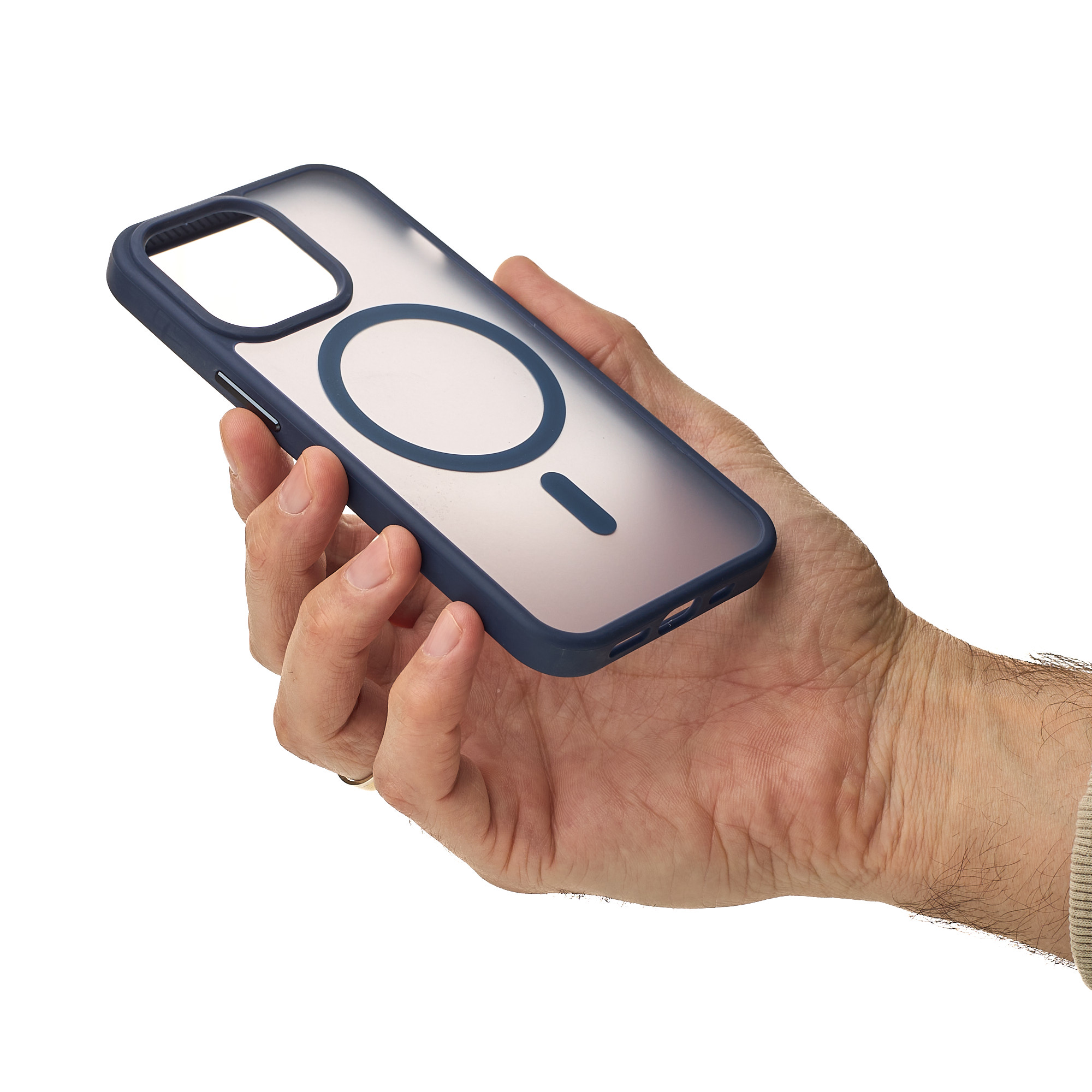 Силиконовый чехол MATTE с поддержкой MagSafe для iPhone 13 Pro Max dark blue