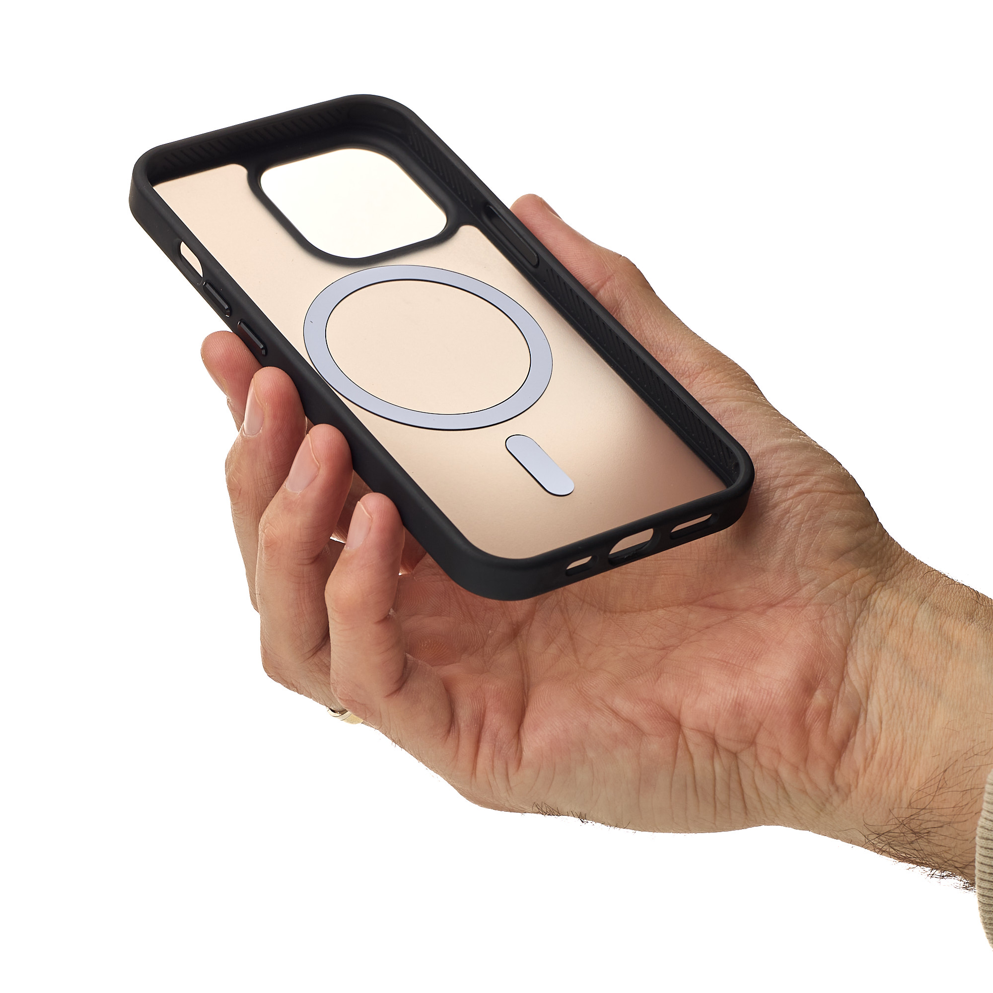 Силиконовый чехол MATTE с поддержкой MagSafe для iPhone 13 Pro Max classic black