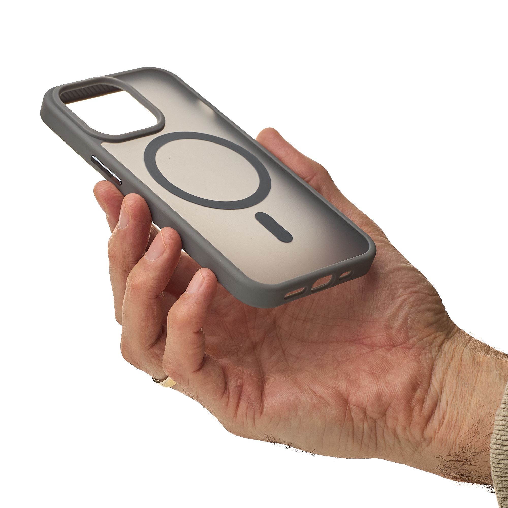 Силиконовый чехол MATTE с поддержкой MagSafe для iPhone 13 Pro Max titanium black