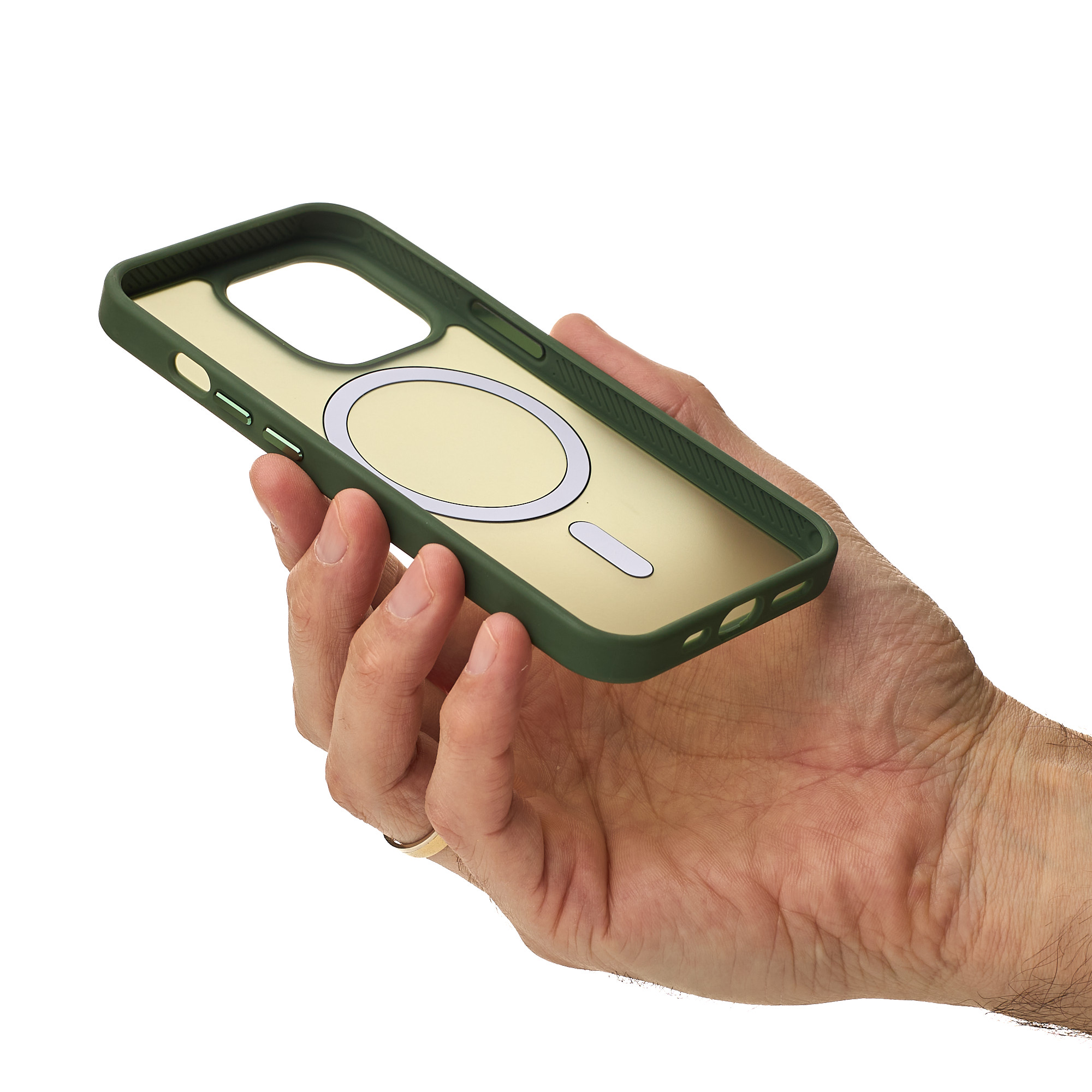 Силиконовый чехол MATTE с поддержкой MagSafe для iPhone 13 Pro sage green