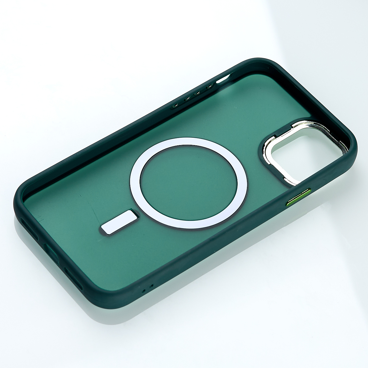 Силиконовый чехол MATTE с поддержкой MagSafe для iPhone 15 Plus sage green