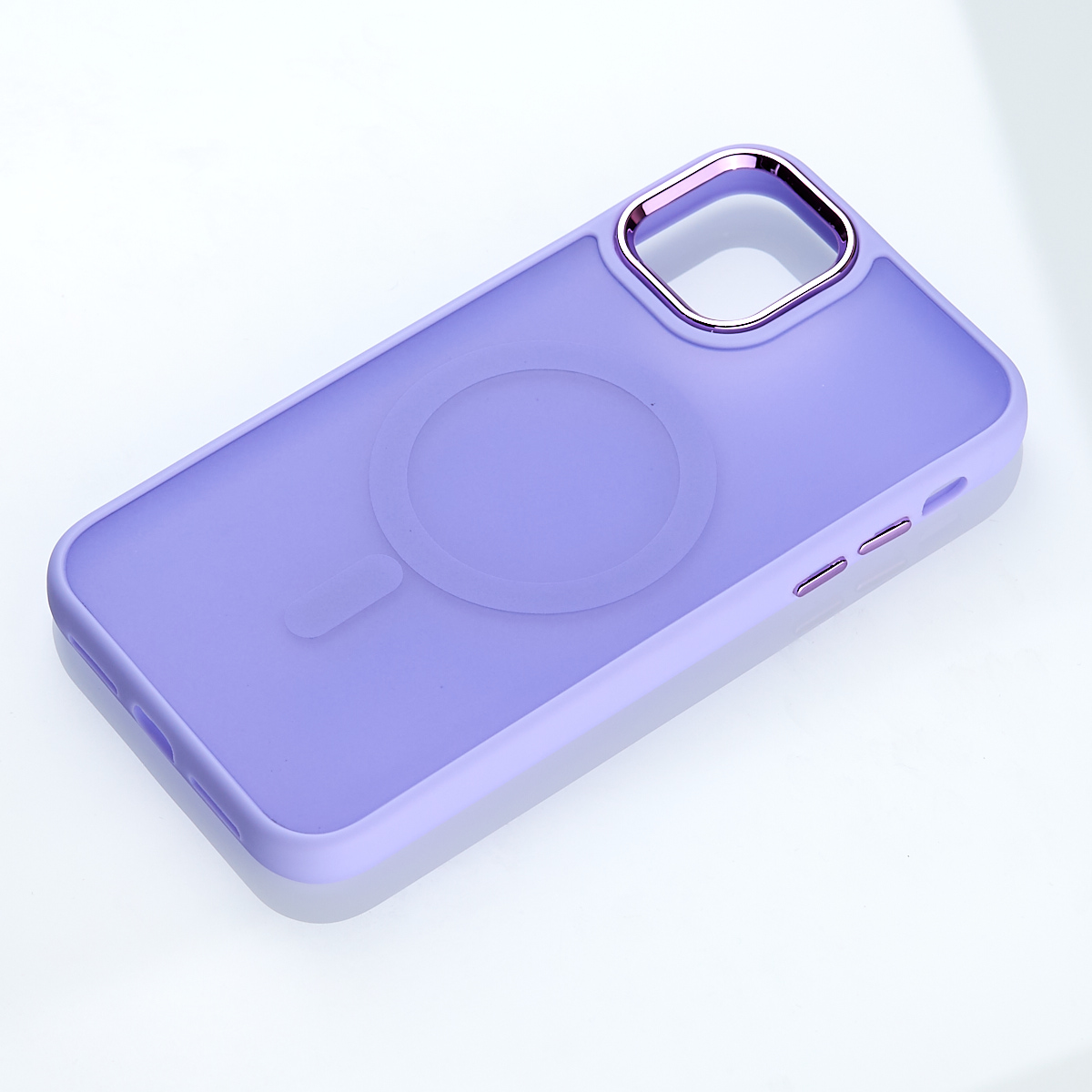 Силиконовый чехол MATTE с поддержкой MagSafe для iPhone 15 Plus lavander