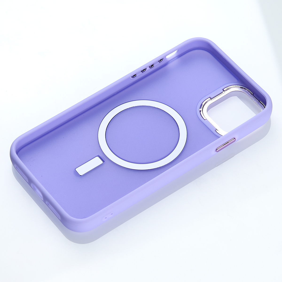 Силиконовый чехол MATTE с поддержкой MagSafe для iPhone 15 Plus lavander