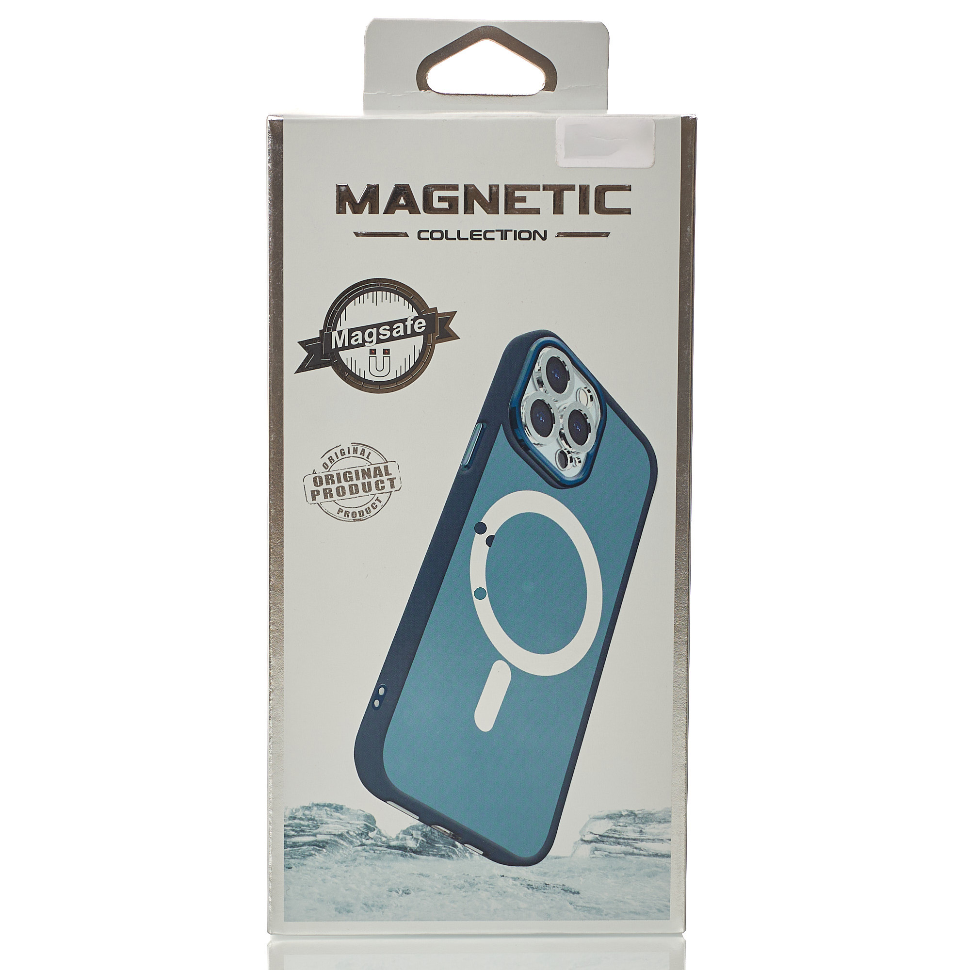 Силиконовый чехол MATTE с поддержкой MagSafe для iPhone 15 Pro Max dark blue