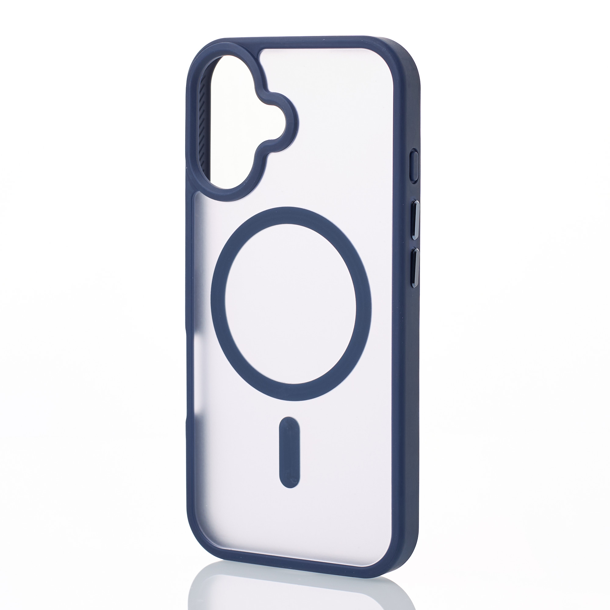 Силиконовый чехол MATTE с поддержкой MagSafe для iPhone 16 Plus dark blue