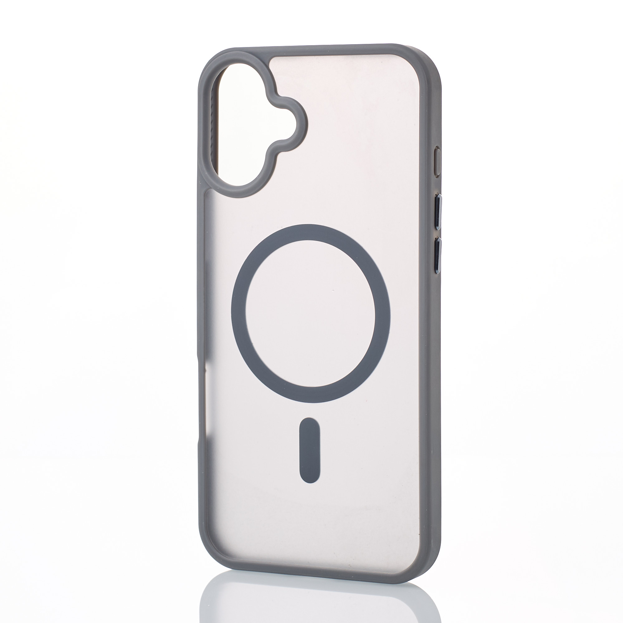 Силиконовый чехол MATTE с поддержкой MagSafe для iPhone 16 titanium black