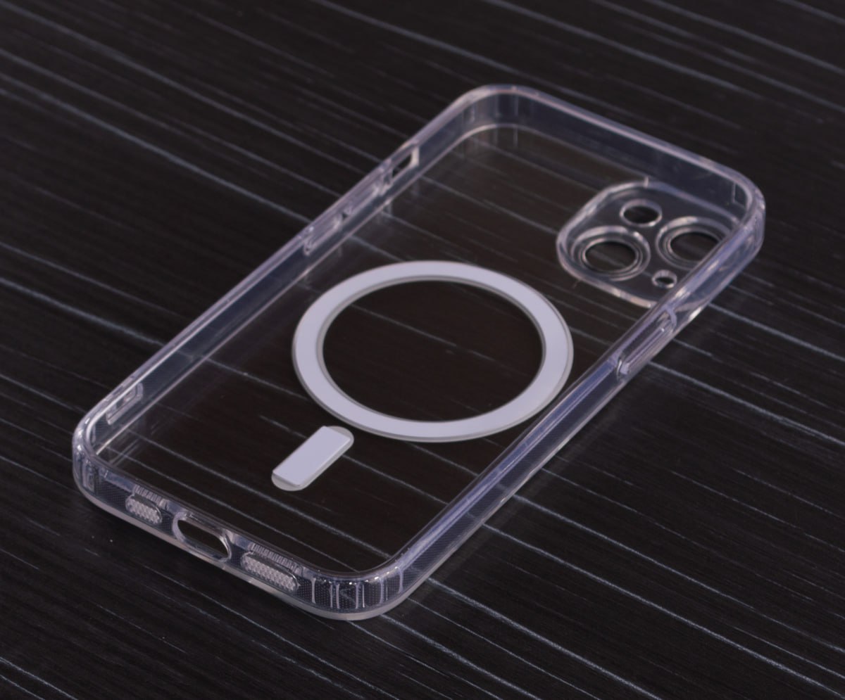 Силиконовый чехол SHADE PHONE с поддержкой MagSafe для iPhone15 Plus прозрачный