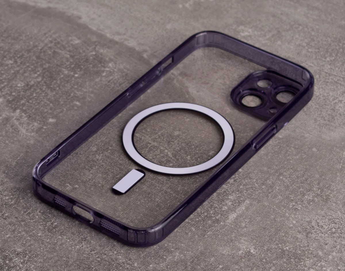 Силиконовый чехол SHADE PHONE с поддержкой MagSafe для iPhone15 темно-фиолетовый