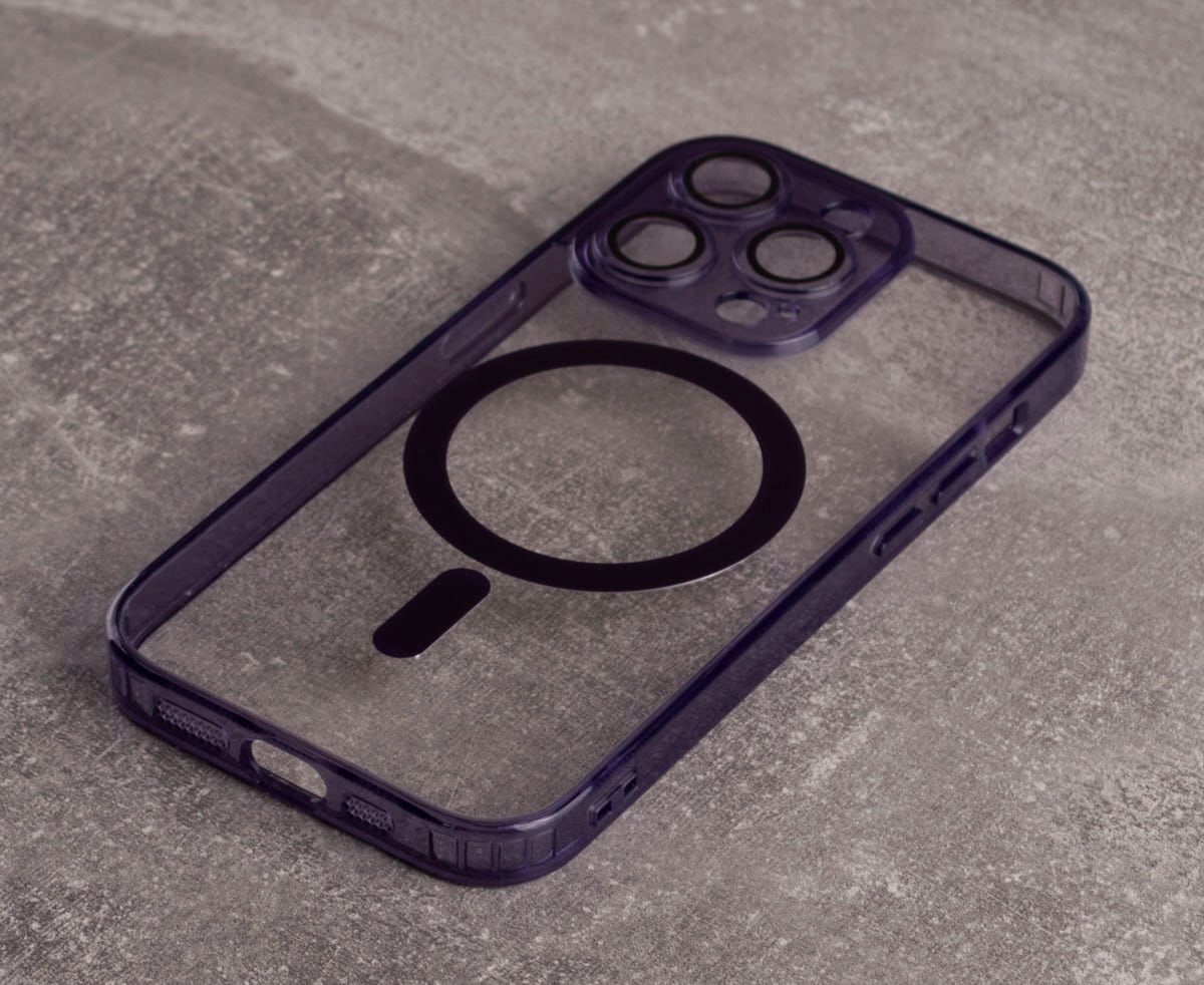 Силиконовый чехол SHADE PHONE с поддержкой MagSafe для iPhone 15 Pro темно-фиолетовый