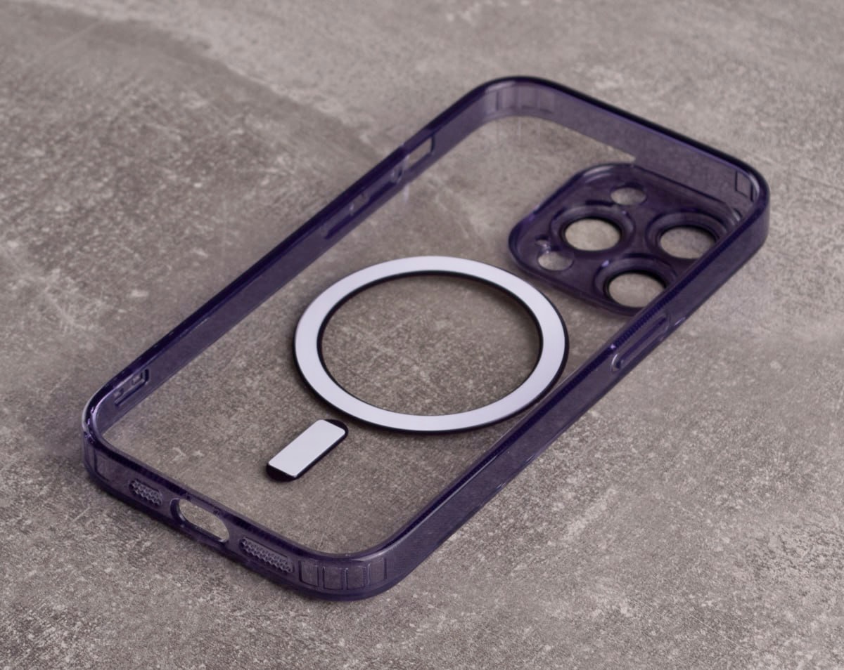 Силиконовый чехол SHADE PHONE с поддержкой MagSafe для iPhone15 Pro Max темно-фиолетовый