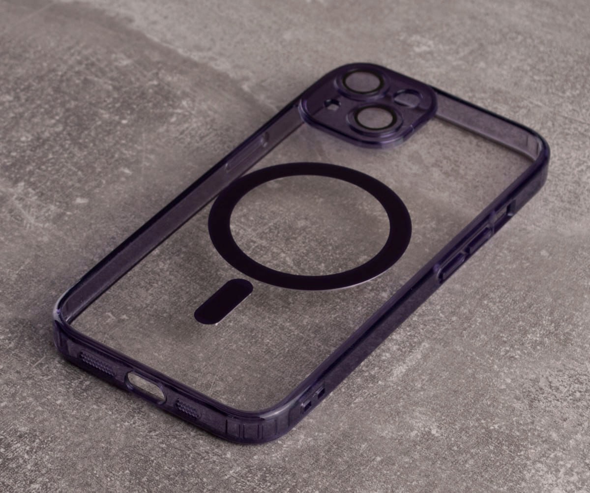 Силиконовый чехол SHADE PHONE с поддержкой MagSafe для iPhone15 темно-фиолетовый