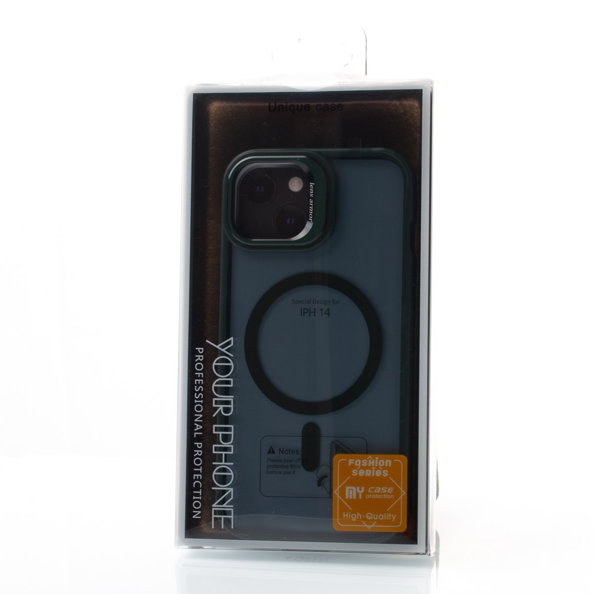 Силиконовый чехол SHADOW с поддержкой MagSafe для iPhone 14 зеленый