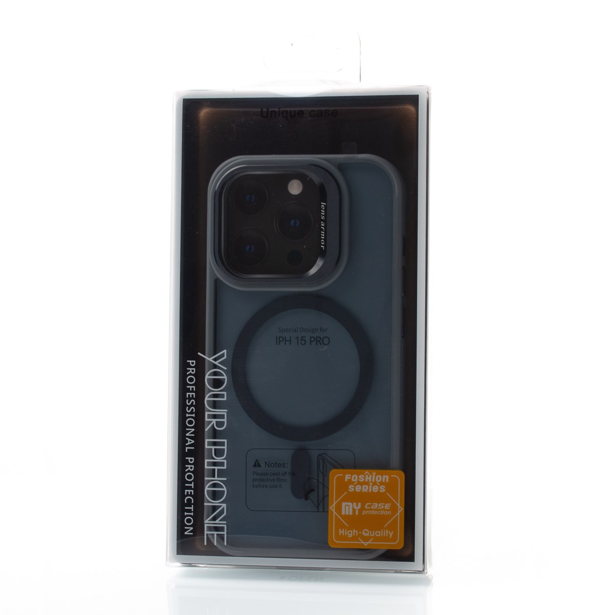 Силиконовый чехол SHADOW с поддержкой MagSafe для iPhone 15 Pro серый