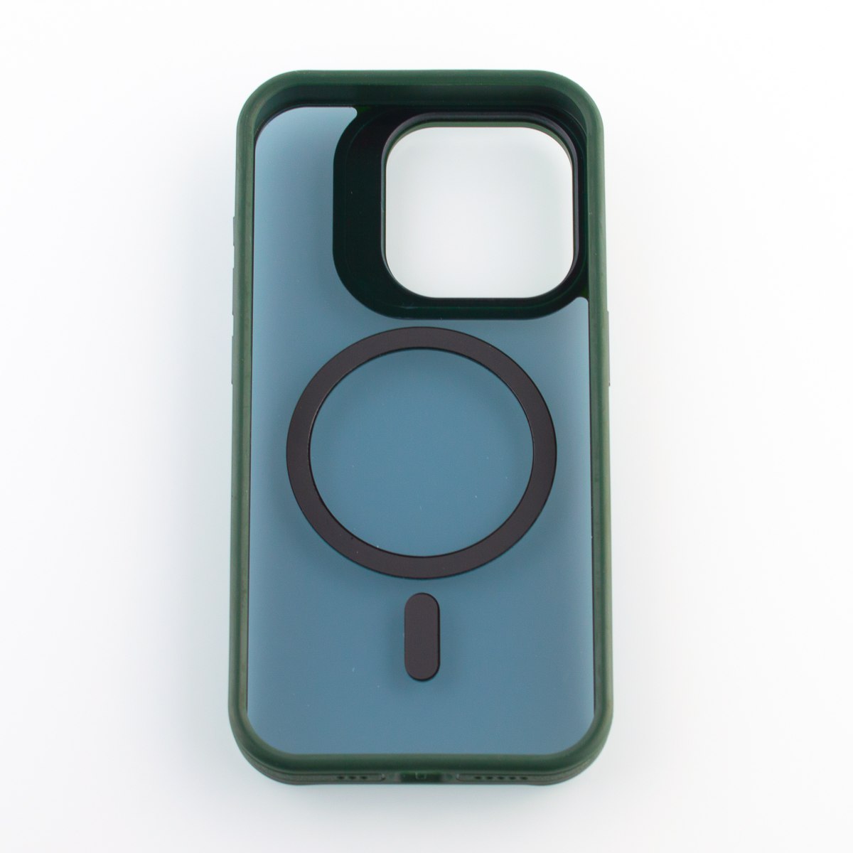 Силиконовый чехол SHADOW с поддержкой MagSafe для iPhone 15 Pro зеленый