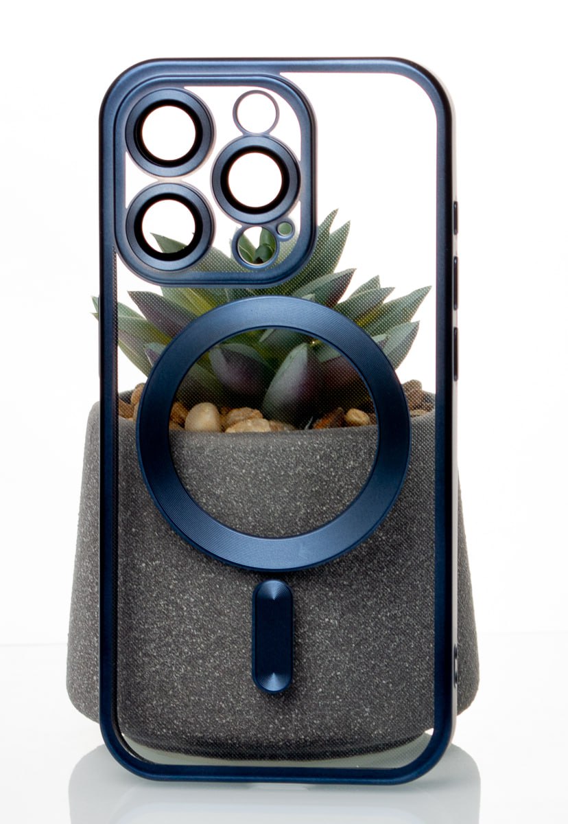 Силиконовый чехол MagSafe SHINING MATTE для iPhone 15 Pro blue titanium