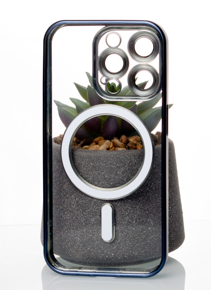 Силиконовый чехол MagSafe SHINING MATTE для iPhone 15 Pro blue titanium