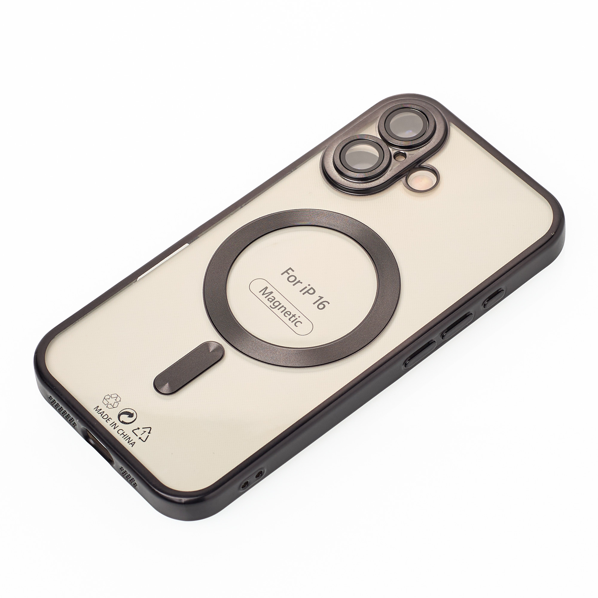 Силиконовый чехол MagSafe SHINING MATTE для iPhone 16 black